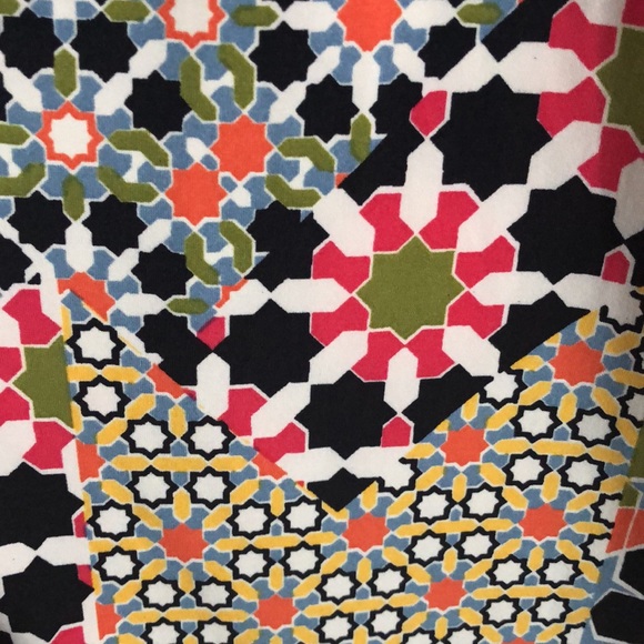 Ellen Weaver multi-color, patch, print and gold ring maxi dress 2X - Picture 6 of 6